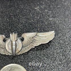 AILES DE BOMBARDEUR RARES DE L'ARMÉE DE L'AIR DES ÉTATS-UNIS ÉPINGLETTE EN ARGENT STERLING AMICO WWII