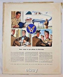 Affiche publicitaire originale de l'armée de l'air américaine de la Seconde Guerre mondiale, art en couleur à la main