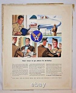 Affiche publicitaire originale de l'armée de l'air américaine de la Seconde Guerre mondiale, art en couleur à la main