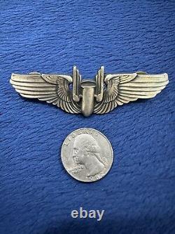 Ailes de mitrailleur aérien de l'US Army Air Force de la Seconde Guerre mondiale, d'origine des années 1940, en argent sterling, à 3 épingles.