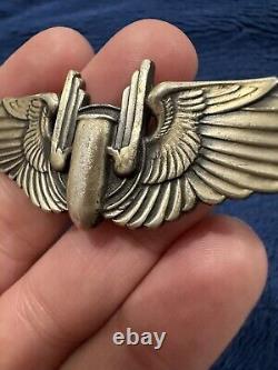 Ailes de mitrailleur aérien de l'US Army Air Force de la Seconde Guerre mondiale, d'origine des années 1940, en argent sterling, à 3 épingles.