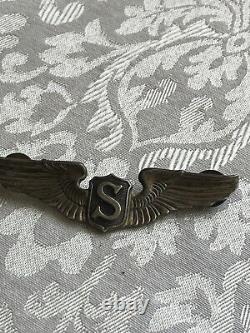 Ailes de pilote de service en argent sterling WWII Forces aériennes de l'armée américaine épingle de veste #2