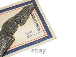 Ailes de pilote originales de l'US Army Air Force de la Seconde Guerre mondiale STERLING Amcraft 3 sur carte