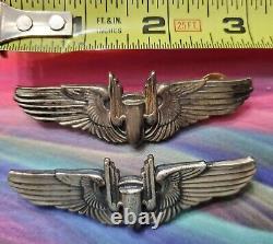 Ailes de tireur aérien de l'US Army Air Force AAF de la Seconde Guerre mondiale en argent sterling, 1 propriétaire, lot de 3