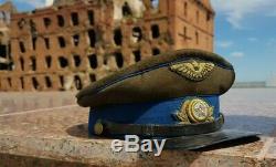 Air Force Cap 1940 Rkka Stalingrad Ww2 L'armée Rouge Visière D 'origine