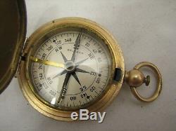 Air Force Seconde Guerre Mondiale L'armée Américaine Aac Waltham Brass Pocket Compass Champ Withbox