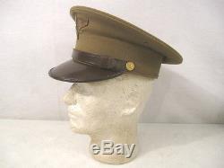 Armée De L'air De La Seconde Guerre Mondiale De L'armée De L'air Des États-unis Cadette Pilote Aaf Casquette Ou Chapeau Avec Bord En Cuir Sz 6 7/8