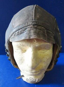 Armée De L'air Forces Type Pilotes A-11 En Cuir Flying Helmet- Large. Withanb-h-1