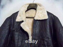 Armée De L'armée De L'air Vintage Shearling Peau De Mouton En Cuir B3 Flying Jacket Taille XL