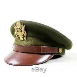 Armée Deuxième Guerre Forces Aériennes Usaaf Officier Robe Visor Chapeau Laine Couronne Feutre Taille 7