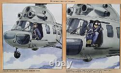 Armée Soviétique Armée De L'air Hélicoptère Armé Mi-2 Pilote D'urgence Laissant L'affiche Ussr