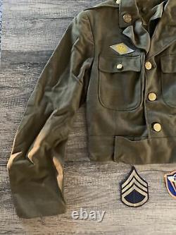 Authentic Original Wwii 4th Air Force Us Army Jacket W Patches Sergent Caporal