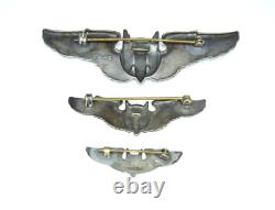 Authentic Ww2 Sterling Us Army Air Force Aerial Gunner Wing Ensemble Complet Assorti