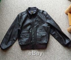 Authentique Cuir Bomber Jacket Type A2 Cockpit De Vol Vtg Us Air Force Army 44