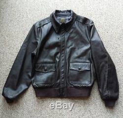 Authentique Cuir Bomber Jacket Type A2 Cockpit De Vol Vtg Us Air Force Army 44