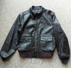 Authentique Cuir Bomber Jacket Type A2 Cockpit De Vol Vtg Us Air Force Army 44