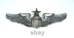 Authentique Ww2 Gemsco Sterling Silver Us Army Air Force Senior Pilot Wings Corps