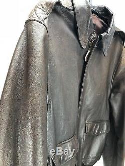 Avirex Vintage Cuir Veste Flight Bomber A-2 Us Army Air Force Taille 38 Petit
