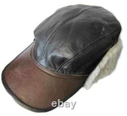 B-2 Flying Cap Usaaf Hiver Ww2 B2 Us Army Air Forces Leather Sheepskin Hat Wwii