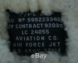 B-3 Aviation Air Force Us Veste En Peau De Mouton En Peau De Mouton Façon Shearling Taille Large! 1a1