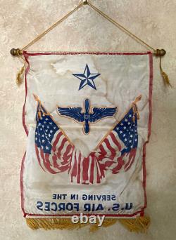 BANDEROLE DE FENÊTRE 'FILS AU SERVICE DE L'ARMÉE DE L'AIR AMÉRICAINE PENDANT LA SECONDE GUERRE MONDIALE' ORIGINALE c1943