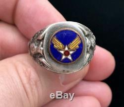 Bague En Argent Sterling Vintage Wwii Us Army Air Forces