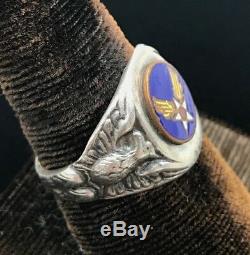 Bague En Argent Sterling Vintage Wwii Us Army Air Forces