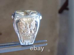 Bague en argent sterling 10K avec un aigle pour l'aviation de l'armée de l'air des États-Unis