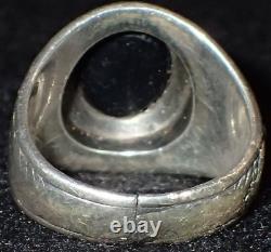 Bague en argent sterling avec l'insigne du pilote de Moody Field de l'US Army Air Forces de la Seconde Guerre mondiale à Wichita, KS.