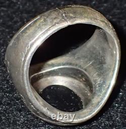 Bague en argent sterling avec l'insigne du pilote de Moody Field de l'US Army Air Forces de la Seconde Guerre mondiale à Wichita, KS.