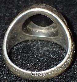 Bague en argent sterling avec l'insigne du pilote de Moody Field de l'US Army Air Forces de la Seconde Guerre mondiale à Wichita, KS.