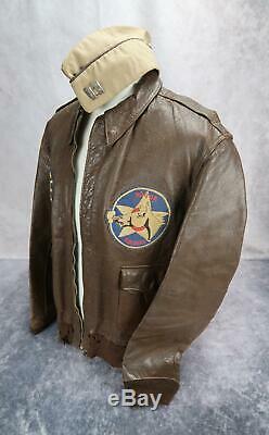 Blouson Aviateur En Cuir A2 De L'us Army Air Force Corp.