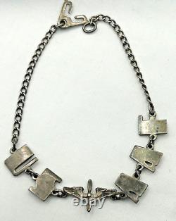 Bracelet de l'USAAF de la Seconde Guerre mondiale en argent Sterling, 7ème Force aérienne de l'Armée de l'Air, patine argentée des années 1940