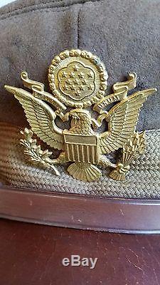 Brilliant Ww2 USA Usaaf Army Air Force Officers Crusher Cap Grande Taille Original