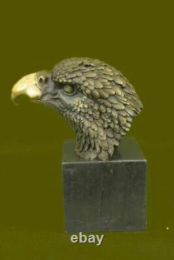 Bronze Marble Statue Eagle Chef Buste Armée Militaire Force Aérienne Cadeau Colonel Marine