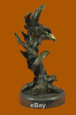 Bronze Marbre Aigle Tête Buste Militaire Armée De L'air Force Marine Colonel Cadeau Sculpt