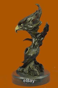 Bronze Marbre Aigle Tête Buste Militaire Armée De L'air Force Marine Colonel Cadeau Sculpt