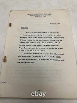 Cahier de reconnaissance des navires de l'école préparatoire de l'armée de l'air américaine de la Seconde Guerre mondiale en 1942