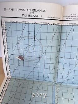Carte de navigation aérienne spéciale de l'US Army Air Forces de 1944 des îles hawaïennes aux Fidji