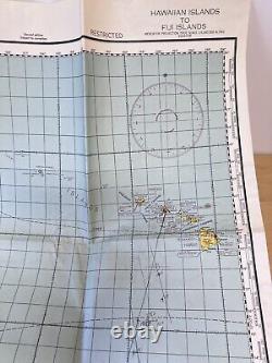 Carte de navigation aérienne spéciale de l'US Army Air Forces de 1944 des îles hawaïennes aux Fidji