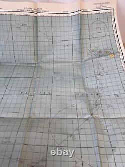 Carte de navigation aérienne spéciale de l'US Army Air Forces de 1944 des îles hawaïennes aux Fidji