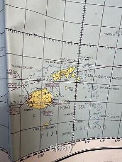 Carte de navigation aérienne spéciale de l'US Army Air Forces de 1944 des îles hawaïennes aux Fidji