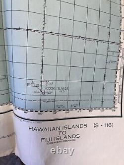 Carte de navigation aérienne spéciale de l'US Army Air Forces de 1944 des îles hawaïennes aux Fidji