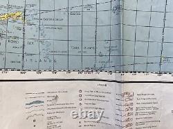 Carte de navigation aérienne spéciale de l'US Army Air Forces de 1944 des îles hawaïennes aux Fidji