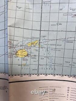 Carte de navigation aérienne spéciale de l'US Army Air Forces de 1944 des îles hawaïennes aux Fidji