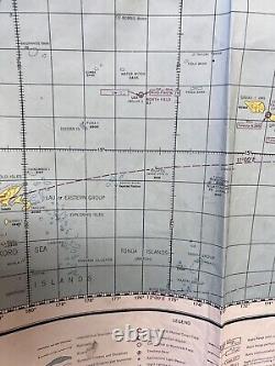 Carte de navigation aérienne spéciale de l'US Army Air Forces de 1944 des îles hawaïennes aux Fidji