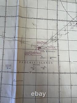 Carte de navigation aérienne spéciale de l'US Army Air Forces de 1944 des îles hawaïennes aux Fidji