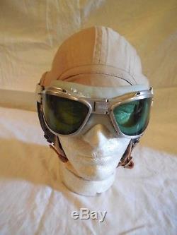 Casque Bates Avec Lunettes De Protection An-6520, Vol An-h-15 Du Pilote Aaf De La 2e Guerre Mondiale