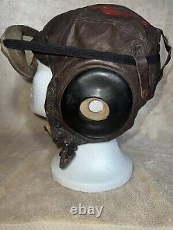 Casque De Vol En Cuir De L'armée De L'air Américaine Type A-11 No. 3189 Avec Lunettes