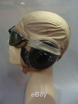 Casque Et Lunettes De Protection Bates, Pilote De L'armée De L'air De La Seconde Guerre Mondiale, Vol Aaf An-h-15